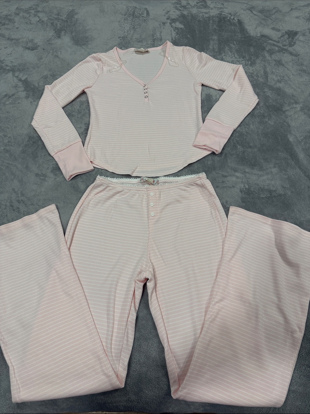 Pink Republic Pink Striped Pajama Set Size Medium